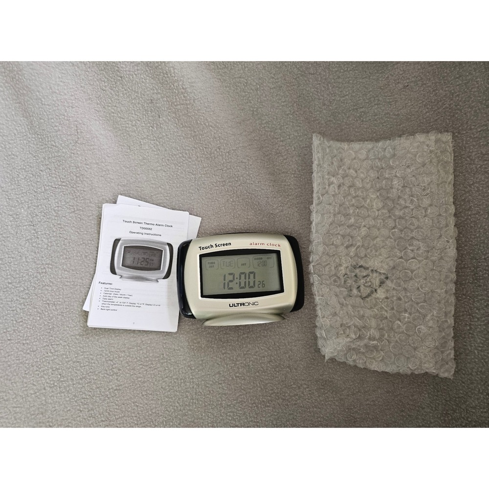 Ultronic TD00552 touch screen thermo alarm clock tested works light up